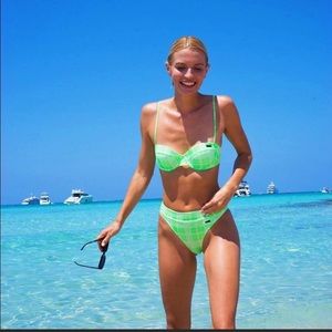 Plaid, green Triangl bikini